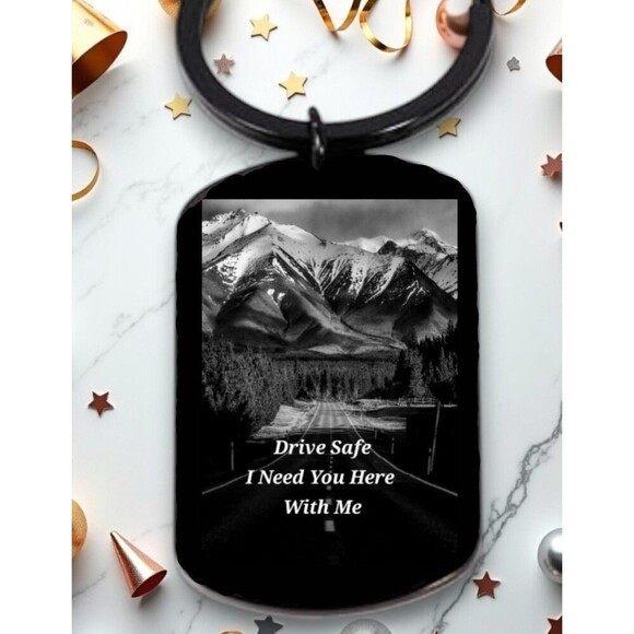 Drive Safe I Need You Here With Me Keychain Reminder Road Bless Car - Picture 1 of 1